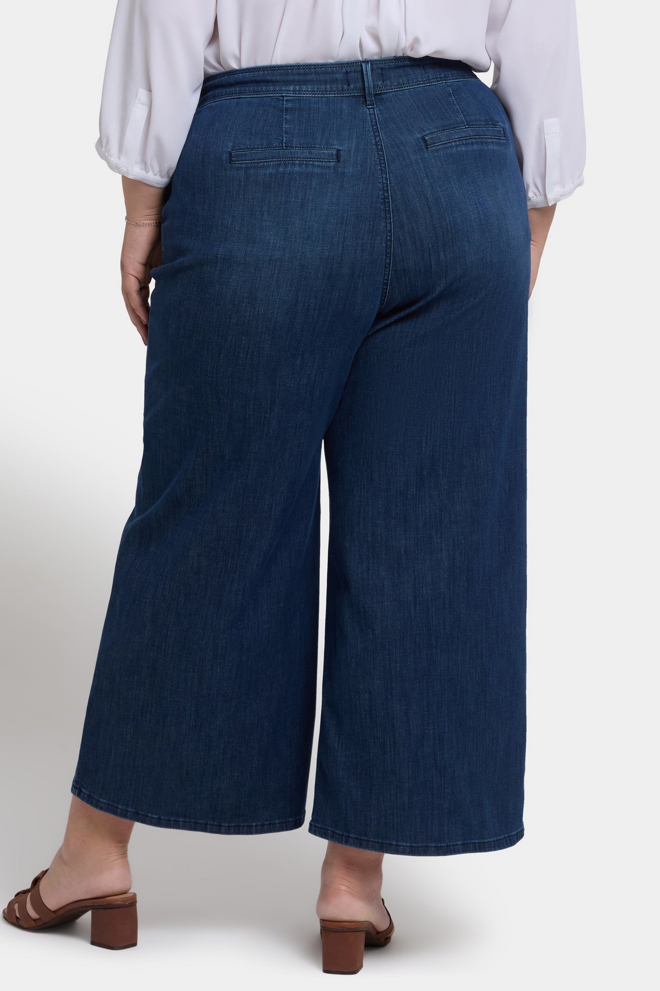 NYDJ Mona Wide Leg Trouser Ankle Jeans In Plus Size With High Rise - Ibiza Blues