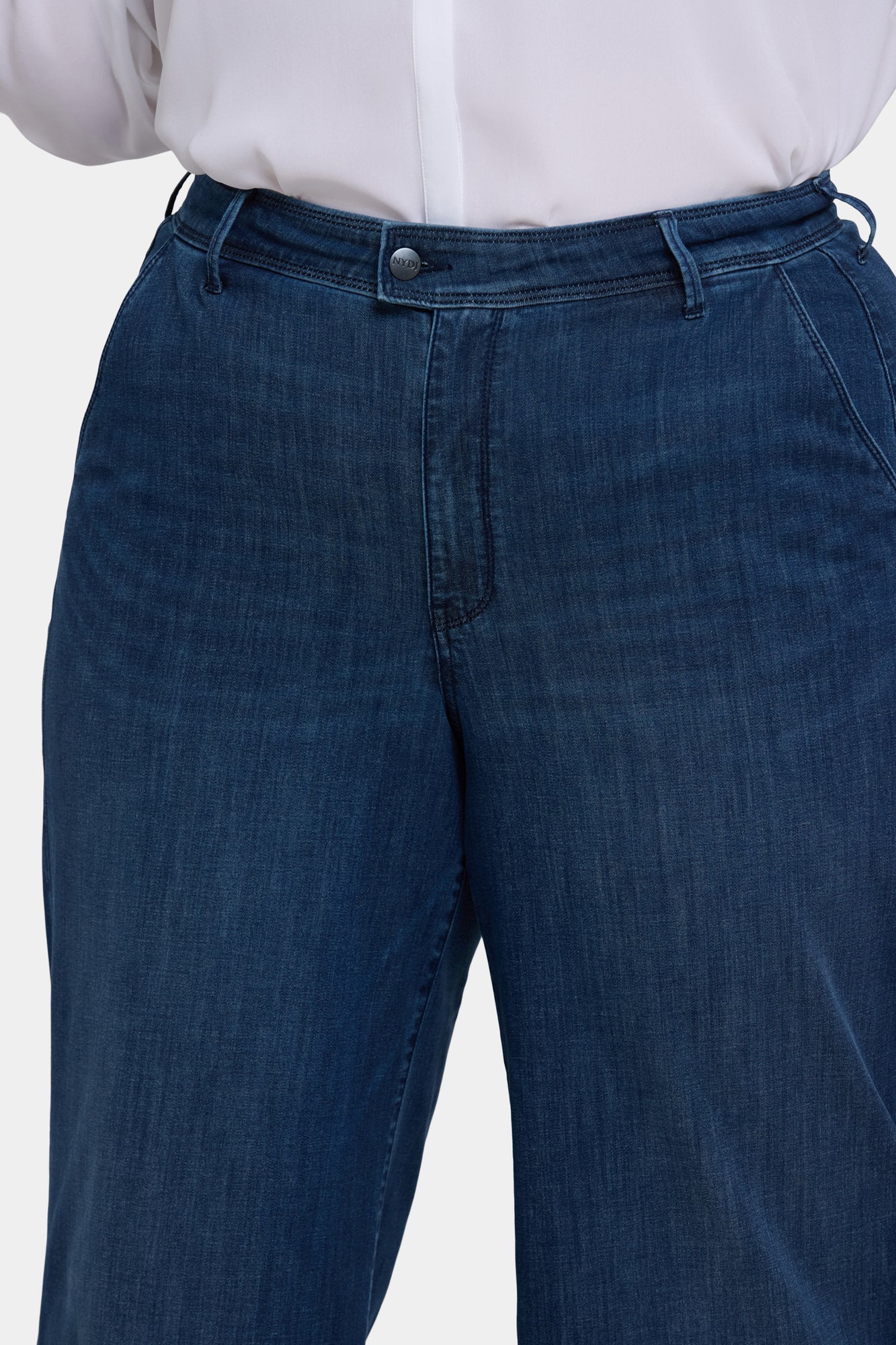 NYDJ Mona Wide Leg Trouser Ankle Jeans In Plus Size With High Rise - Ibiza Blues