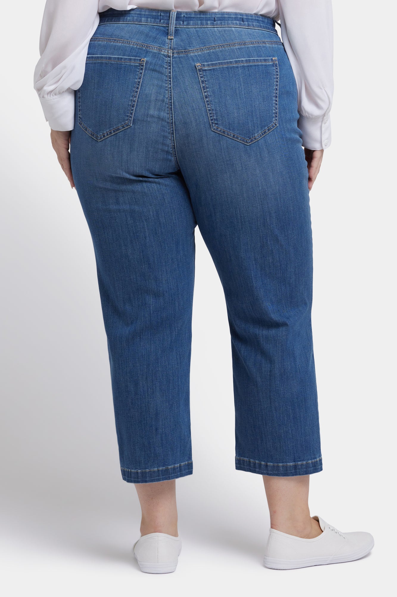 NYDJ Relaxed Piper Crop Jeans In Plus Size With Exposed Button Fly And 1
