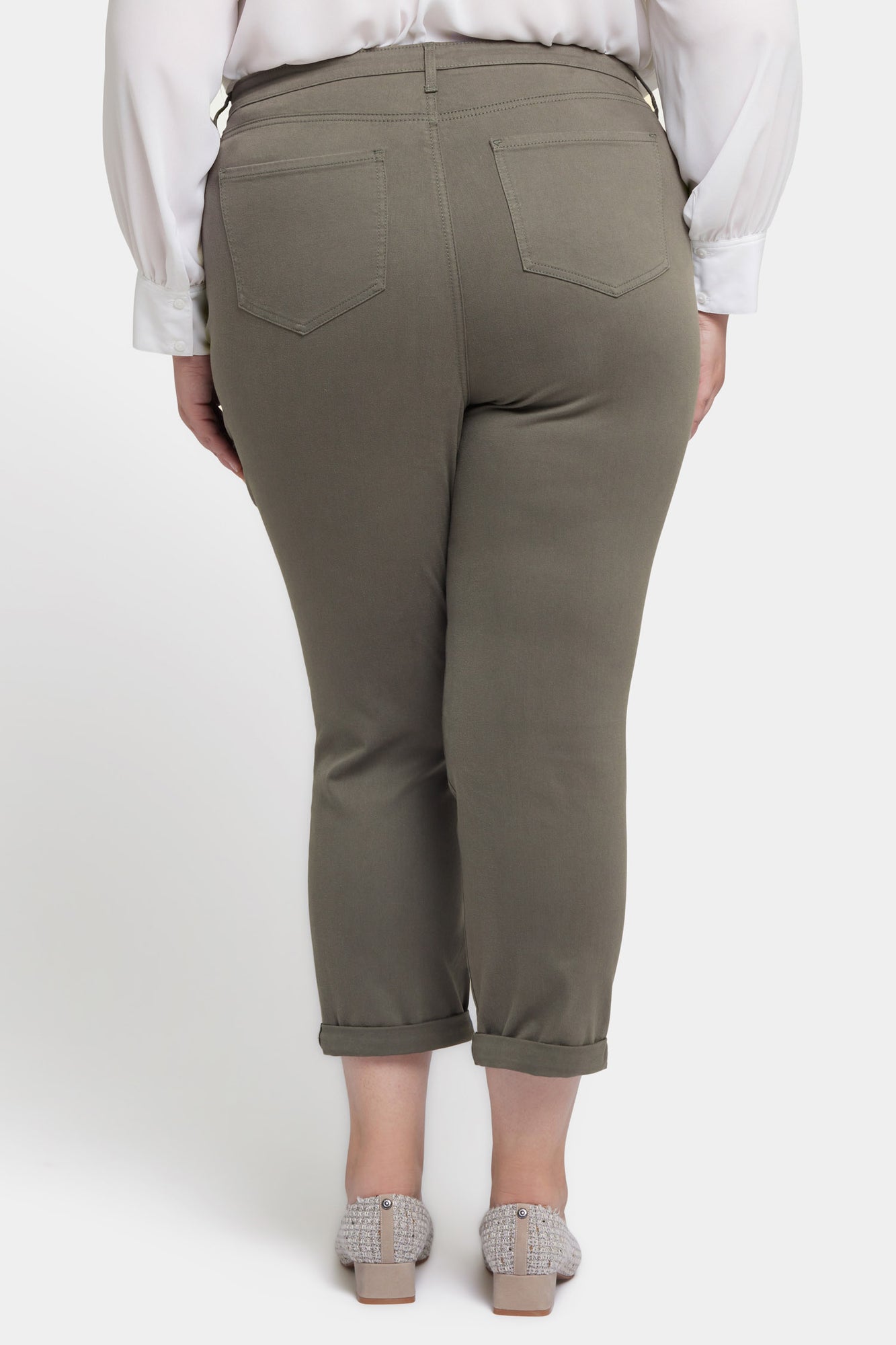 NYDJ Margot Girlfriend Jeans In Plus Size With Cuffs - Vine Leaf