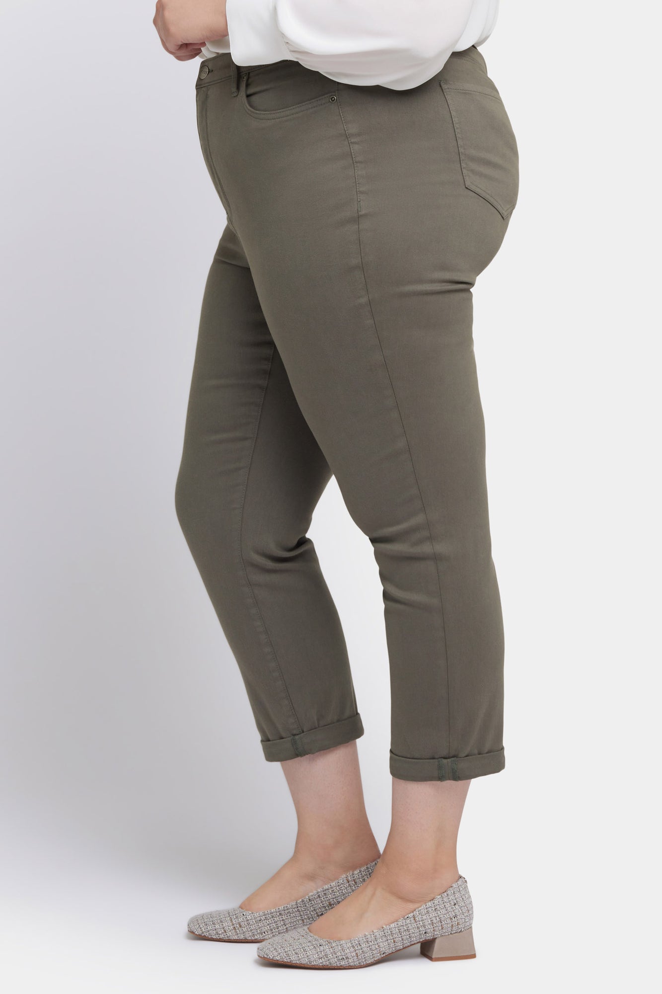 NYDJ Margot Girlfriend Jeans In Plus Size With Cuffs - Vine Leaf