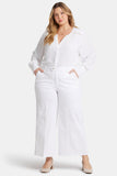 NYDJ Mona Wide Leg Trouser Ankle Jeans In Plus Size With High Rise - Optic White
