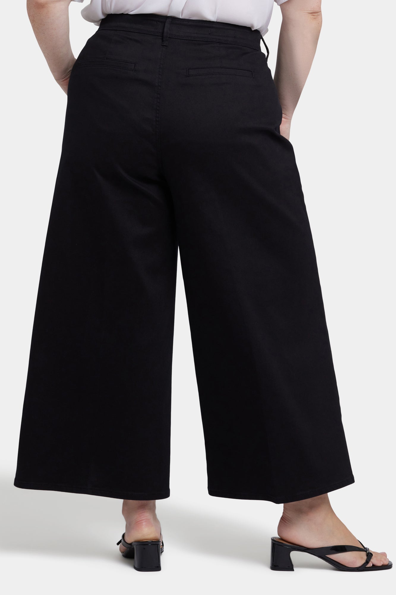 NYDJ Mona Wide Leg Trouser Ankle Jeans In Plus Size With High Rise - Black