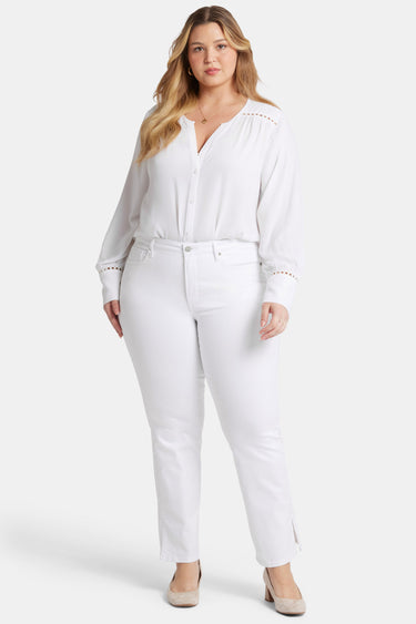 NYDJ Barbara Bootcut Jeans In Plus Size With Side Slits - Optic White