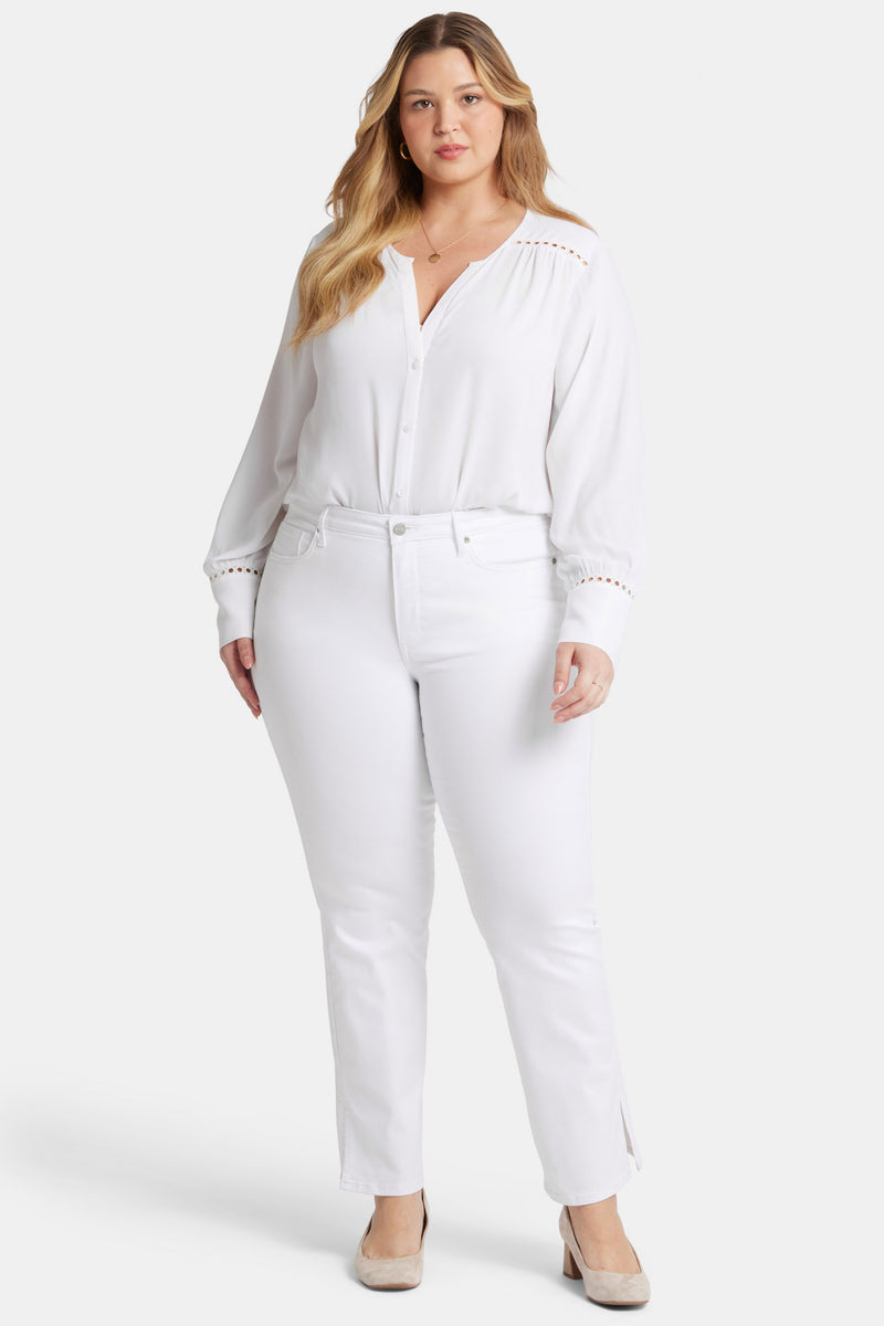 NYDJ Barbara Bootcut Jeans In Plus Size With Side Slits - Optic White