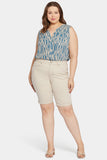 NYDJ Briella 11 Inch Denim Shorts In Plus Size With Roll Cuffs - Feather