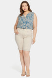 NYDJ Briella 11 Inch Denim Shorts In Plus Size With Roll Cuffs - Feather