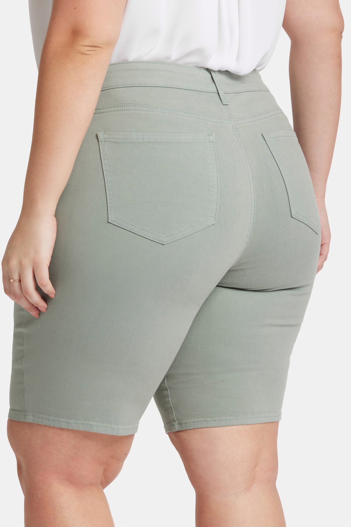 NYDJ Briella 11 Inch Denim Shorts In Plus Size  - Lily Pad