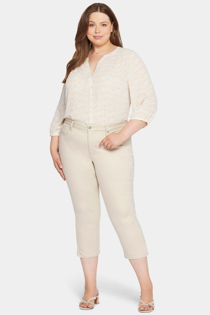 NYDJ Chloe Capri Jeans In Plus Size With Side Slits - Feather