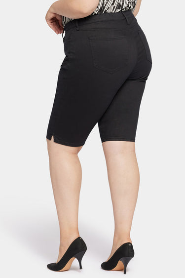NYDJ Sophie Bike Capri Jeans In Plus Size With Riveted Side Slits - Black