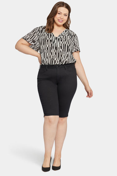 NYDJ Sophie Bike Capri Jeans In Plus Size With Riveted Side Slits - Black