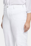 NYDJ Patchie Wide Leg Capri Jeans In Plus Size With Frayed Hems - Optic White