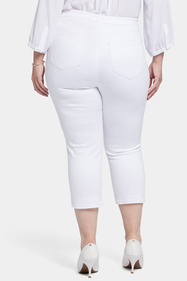 NYDJ Chloe Capri Jeans In Plus Size With High Rise And Released Hems - Optic White