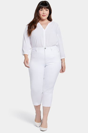 NYDJ Chloe Capri Jeans In Plus Size With High Rise And Released Hems - Optic White