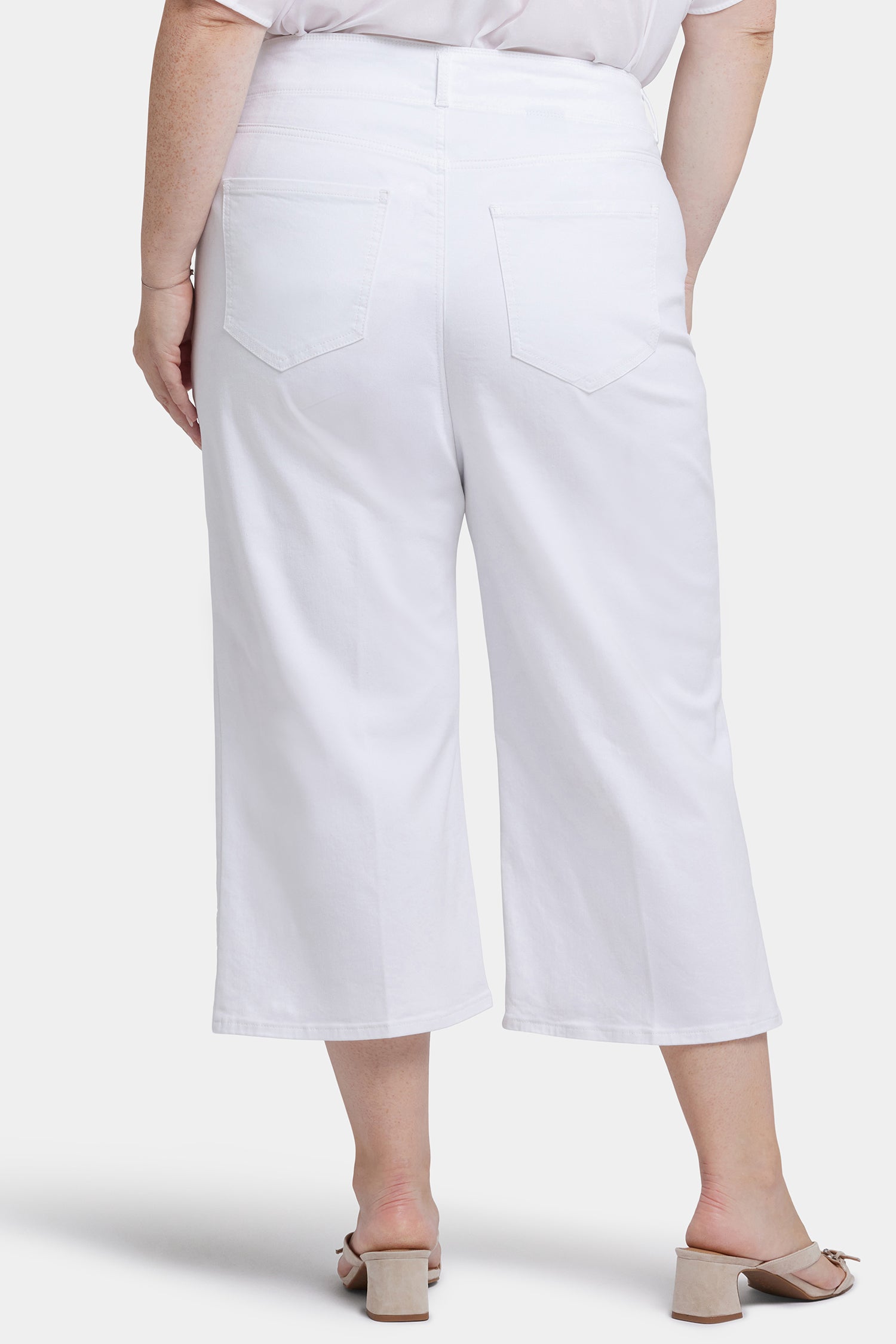 Brigitte Wide Leg Capri Jeans In Plus Size With High Rise Optic