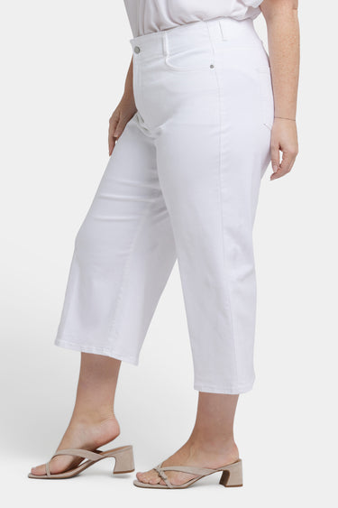 NYDJ Brigitte Wide Leg Capri Jeans In Plus Size With High Rise - Optic White