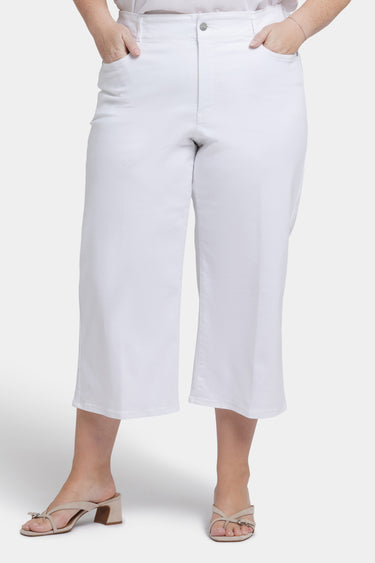 NYDJ Brigitte Wide Leg Capri Jeans In Plus Size With High Rise - Optic White