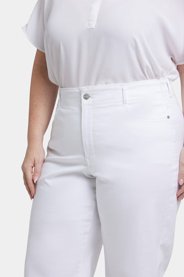 NYDJ Brigitte Wide Leg Capri Jeans In Plus Size With High Rise - Optic White