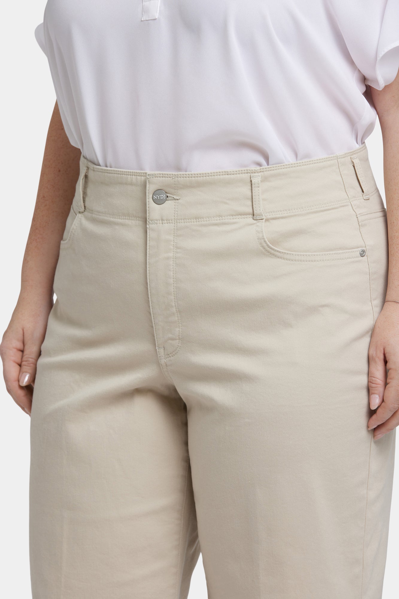 NYDJ Brigitte Wide Leg Capri Jeans In Plus Size With High Rise - Feather
