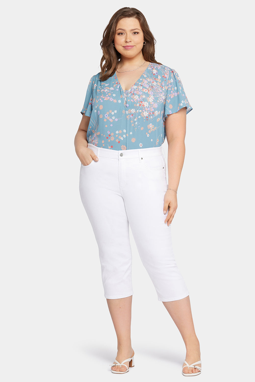 Waist-Match™ Slim Straight Crop Jeans In Plus Size - Optic