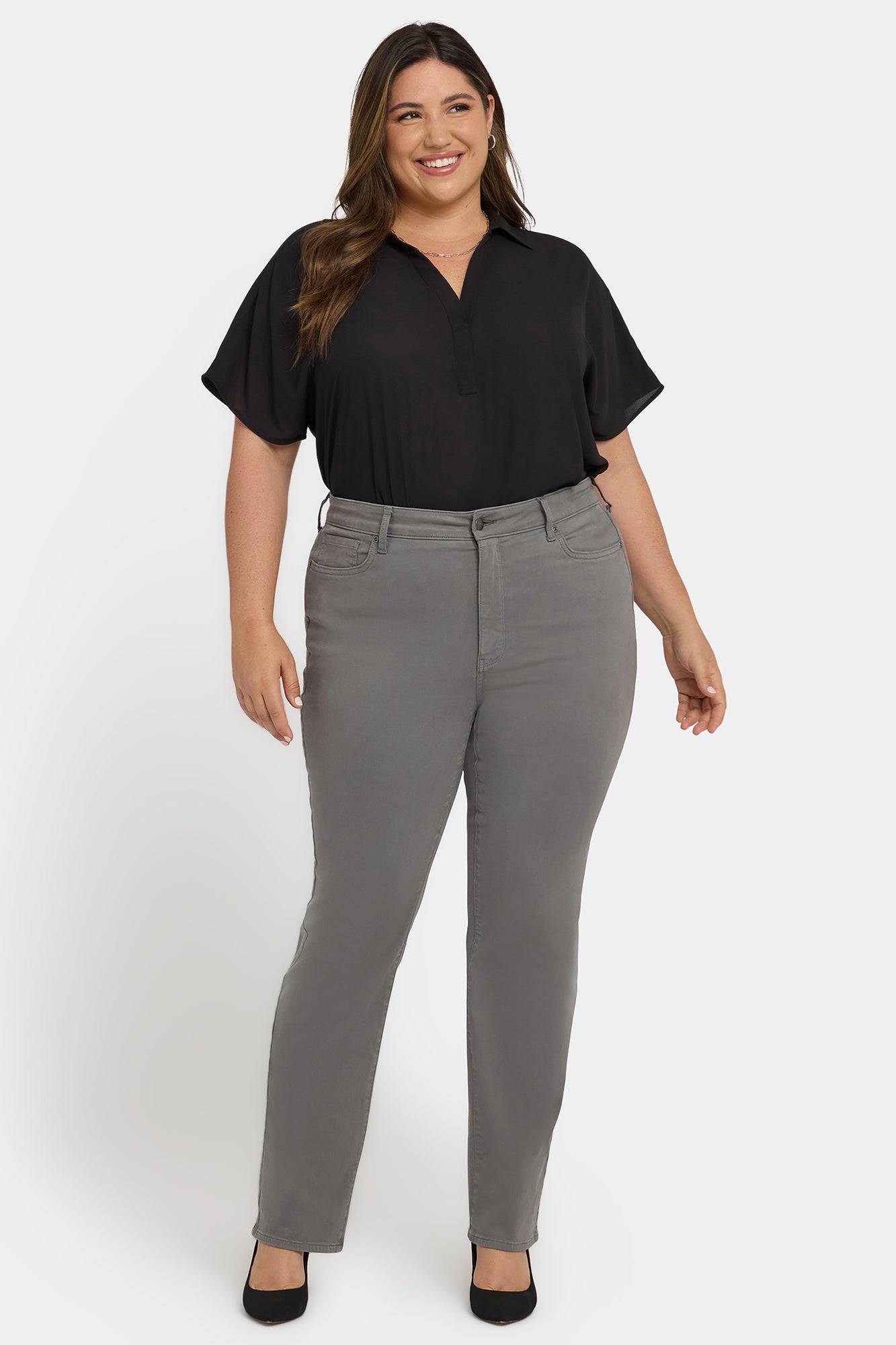 NYDJ Marilyn Straight Jeans In Plus Size With High Rise And 31