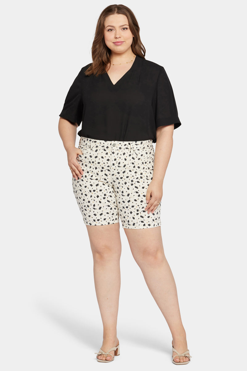 NYDJ Ella Denim Shorts In Plus Size With Side Slits - Ellensburg