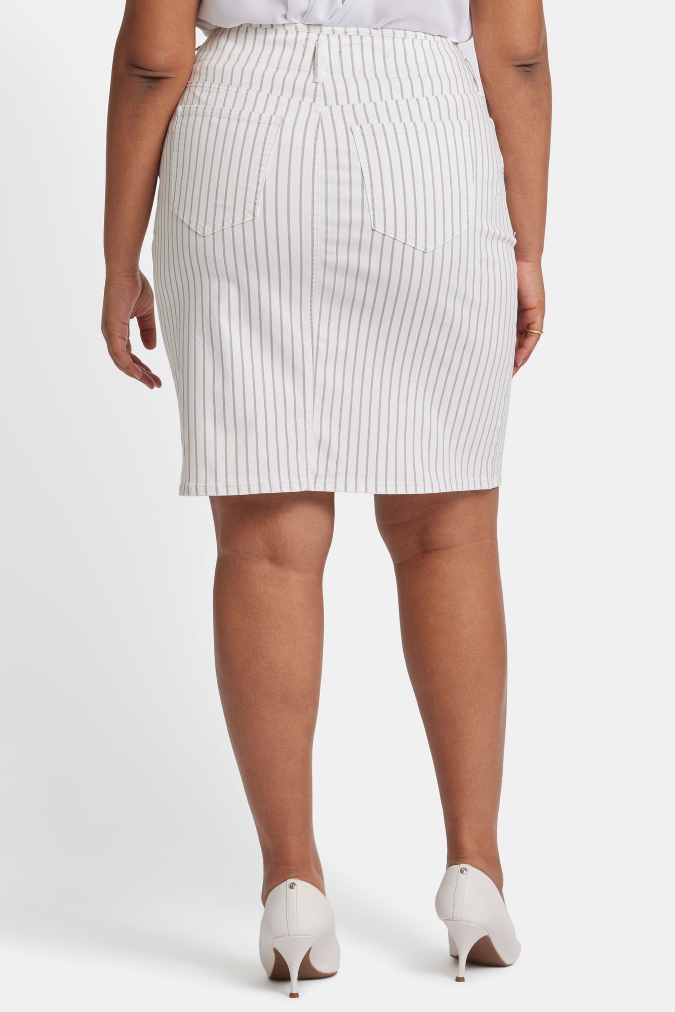 NYDJ High Waist Skirt In Plus Size  - Beach Cruise Stripe