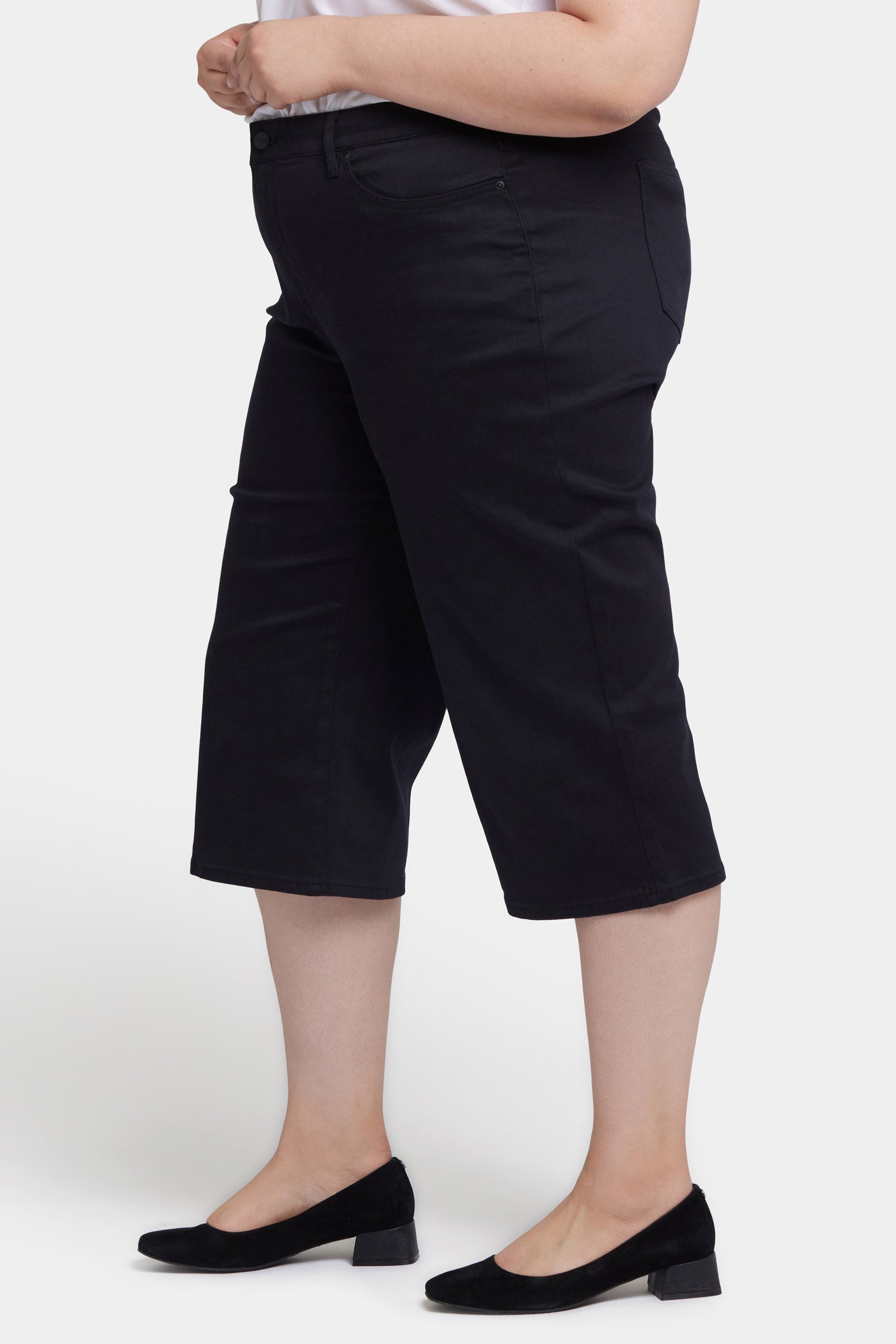 pedal pusher long NYDJ Plus Pedal Black Wide Leg Jean
