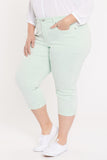 NYDJ Marilyn Straight Crop Jeans In Plus Size With Cuffs - Desert Dew