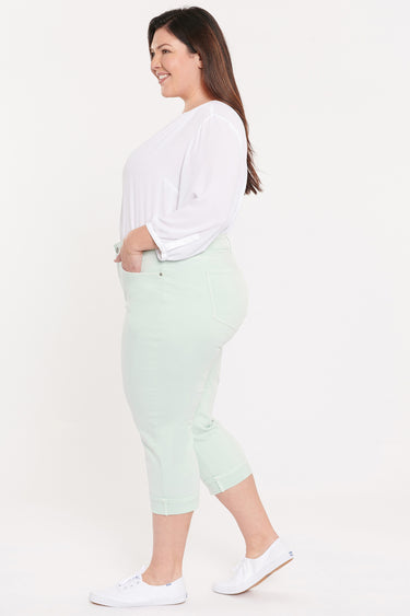 NYDJ Marilyn Straight Crop Jeans In Plus Size With Cuffs - Desert Dew
