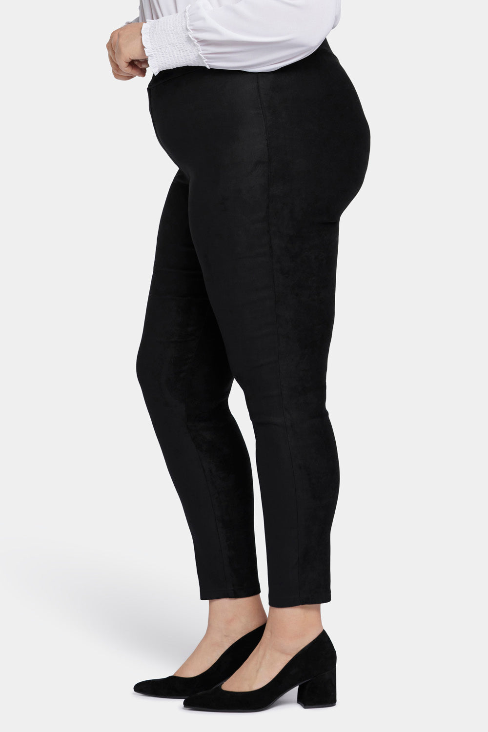 Basic Legging Pants In Plus Size In Stretch Faux Suede