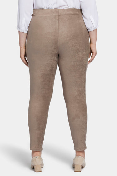 NYDJ Basic Legging Pants In Plus Size In Stretch Faux Suede - Saddlewood