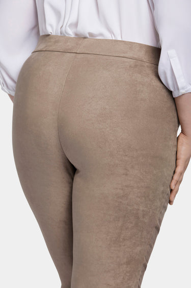 NYDJ Basic Legging Pants In Plus Size In Stretch Faux Suede - Saddlewood