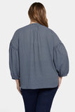 NYDJ Paulina Peasant Blouse In Plus Size - Diamond Peak