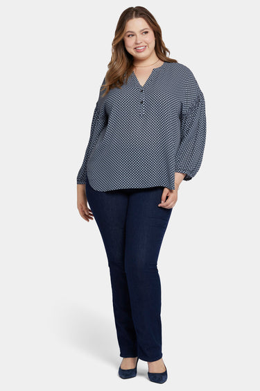 NYDJ Paulina Peasant Blouse In Plus Size - Diamond Peak