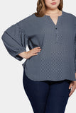 NYDJ Paulina Peasant Blouse In Plus Size - Diamond Peak