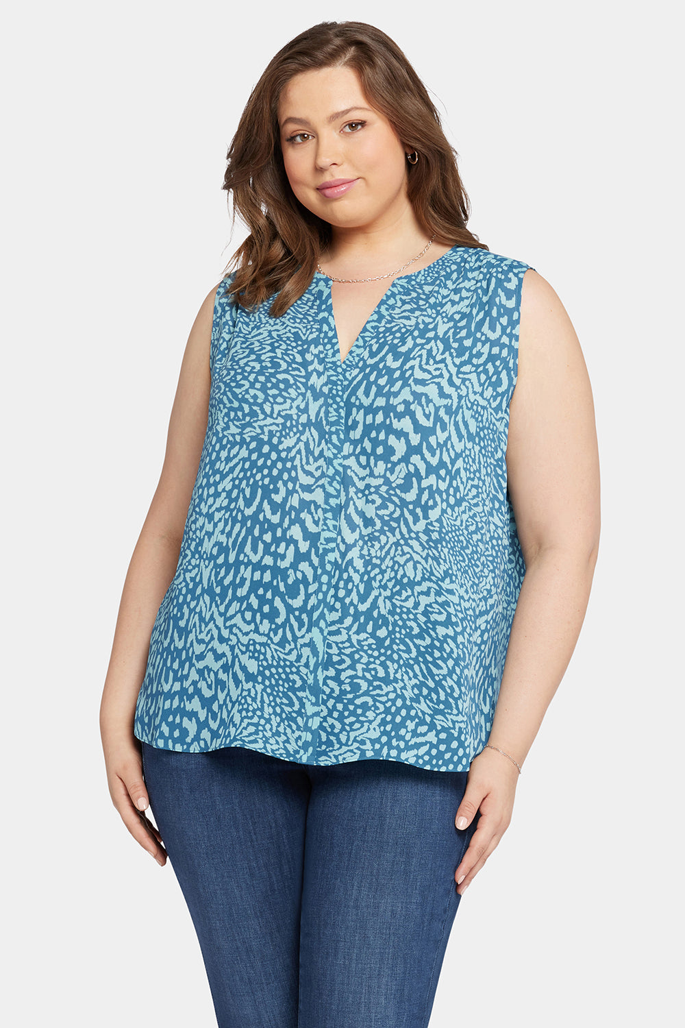 Sleeveless Pintuck Blouse In Plus Size - Agness | NYDJ