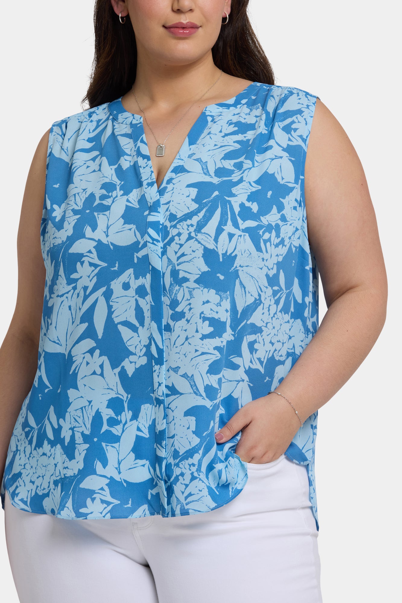 NYDJ Sleeveless Pintuck Blouse In Plus Size - Bellavista