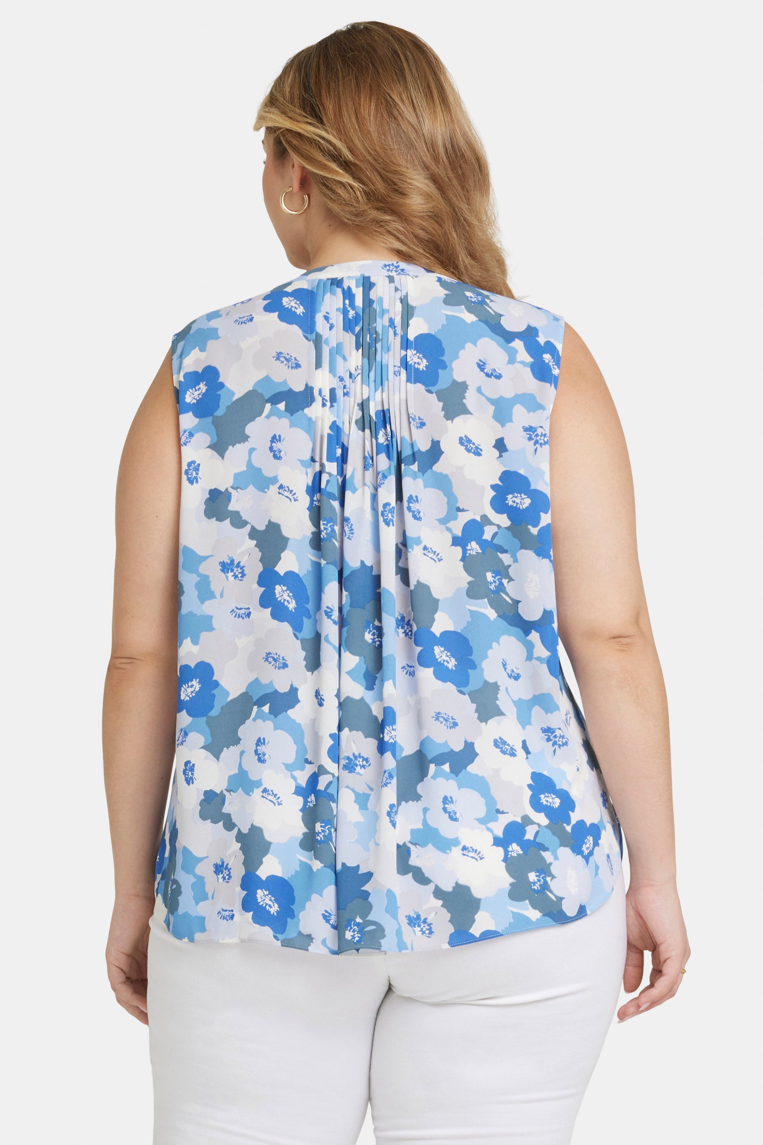 Sleeveless Pintuck Blouse In Plus Size - Elena Multi | NYDJ