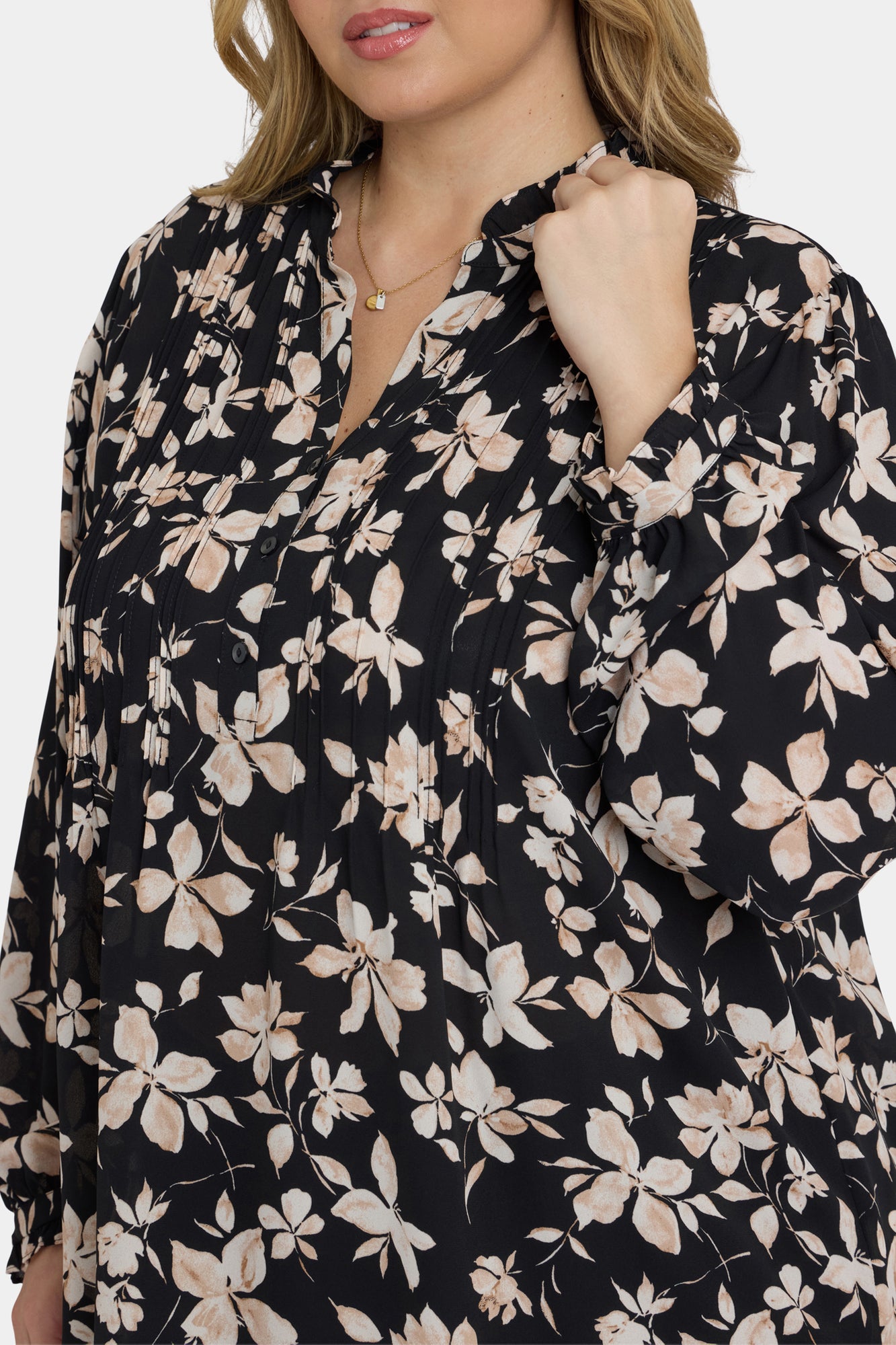 NYDJ Pleated Front Tunic In Plus Size - Claudette