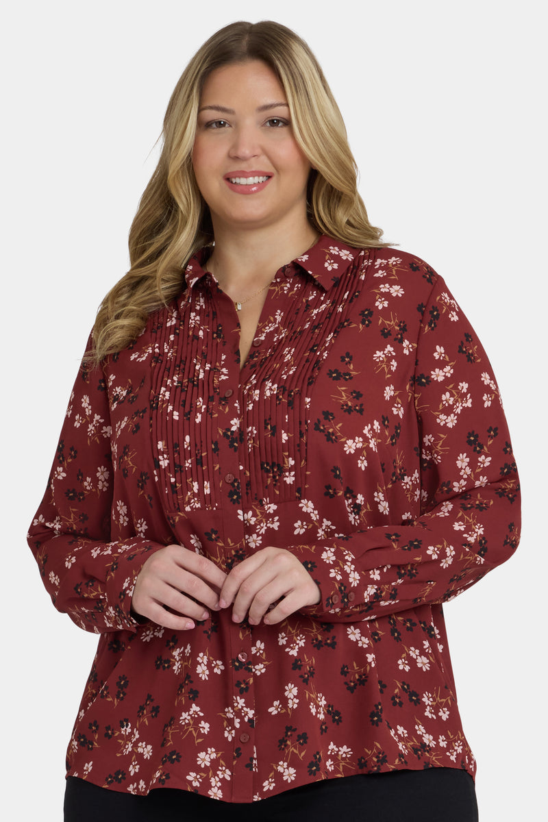 NYDJ Tuxedo Blouse In Plus Size - Bienvenue