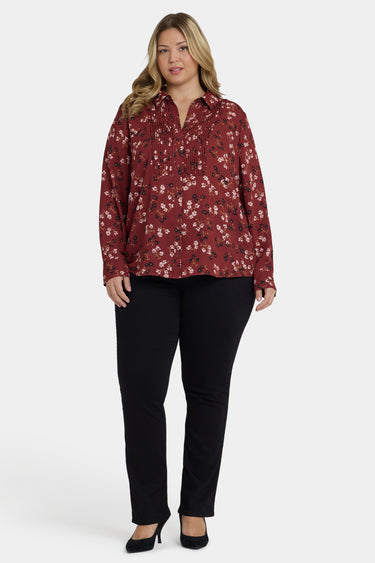 NYDJ Tuxedo Blouse In Plus Size - Bienvenue