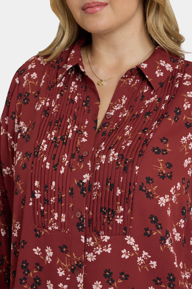 NYDJ Tuxedo Blouse In Plus Size - Bienvenue