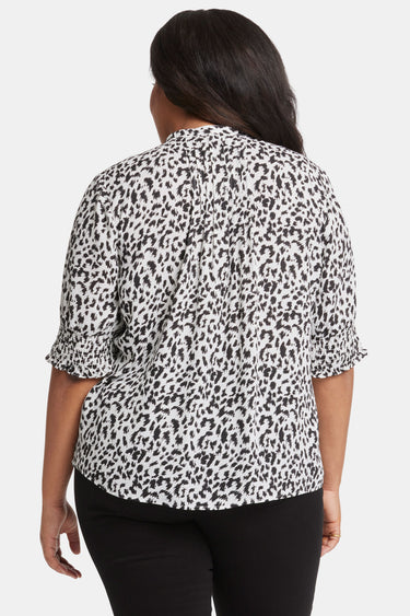 NYDJ Pleated Peasant Blouse In Plus Size - Gato