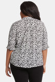NYDJ Pleated Peasant Blouse In Plus Size - Gato