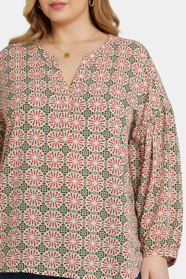 NYDJ Paulina Peasant Blouse In Plus Size - Georgios Geo