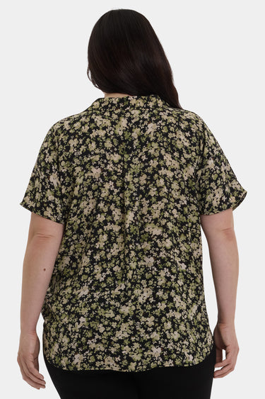 NYDJ Becky Short Sleeved Blouse In Plus Size - Granada Garden