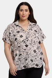 NYDJ Becky Short Sleeved Blouse In Plus Size - Luna Flores