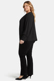 NYDJ Liliana Peasant Blouse In Plus Size - Black