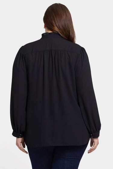 NYDJ Hannah Blouse In Plus Size - Black